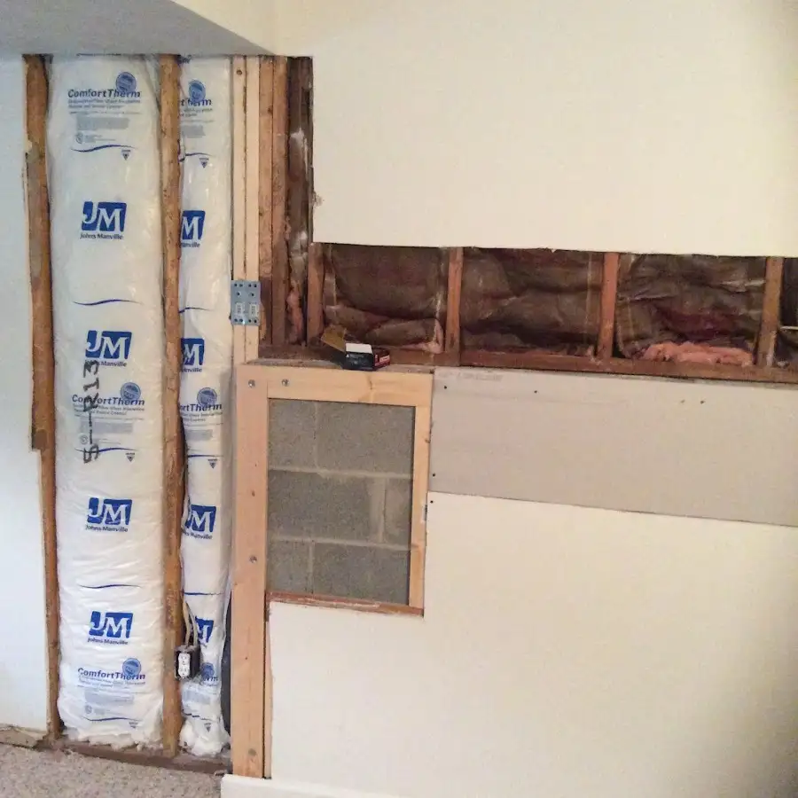 Wall insulation replacement during Basement Flood Cleanup in Taft